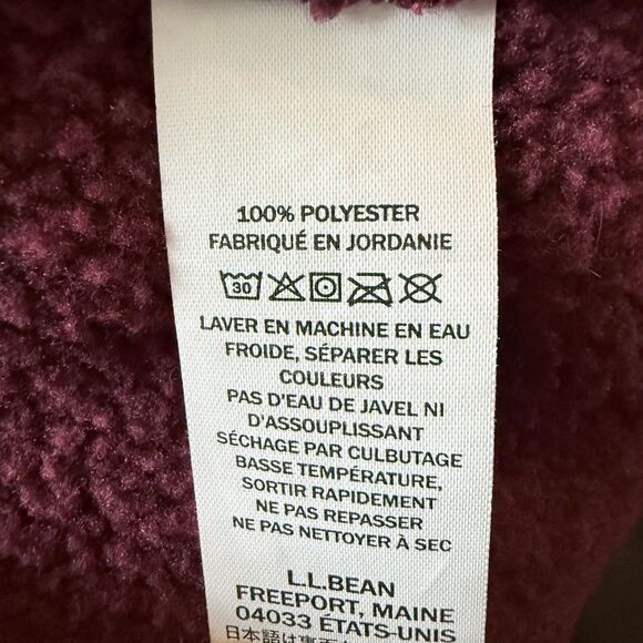 L. L. Bean Mens Heavyweight Long Sleeve Zip Up Fleece Jacket Sweater Size M - Picture 6 of 6
